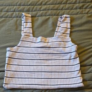 American Eagle Outfitters Blue and White Striped Tank Top